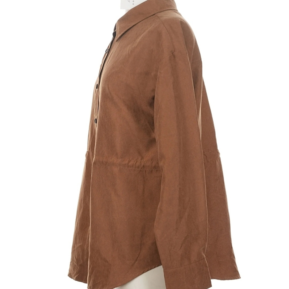 A New Day Brown Button Down, Drawstring Shirt NWT - image 9